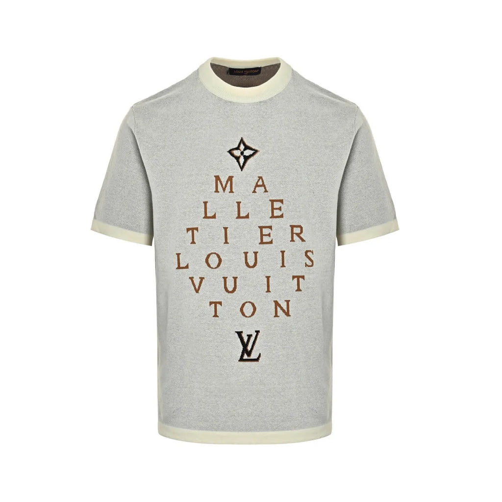 Letter Monogram Jacquard Knit T-Shirt