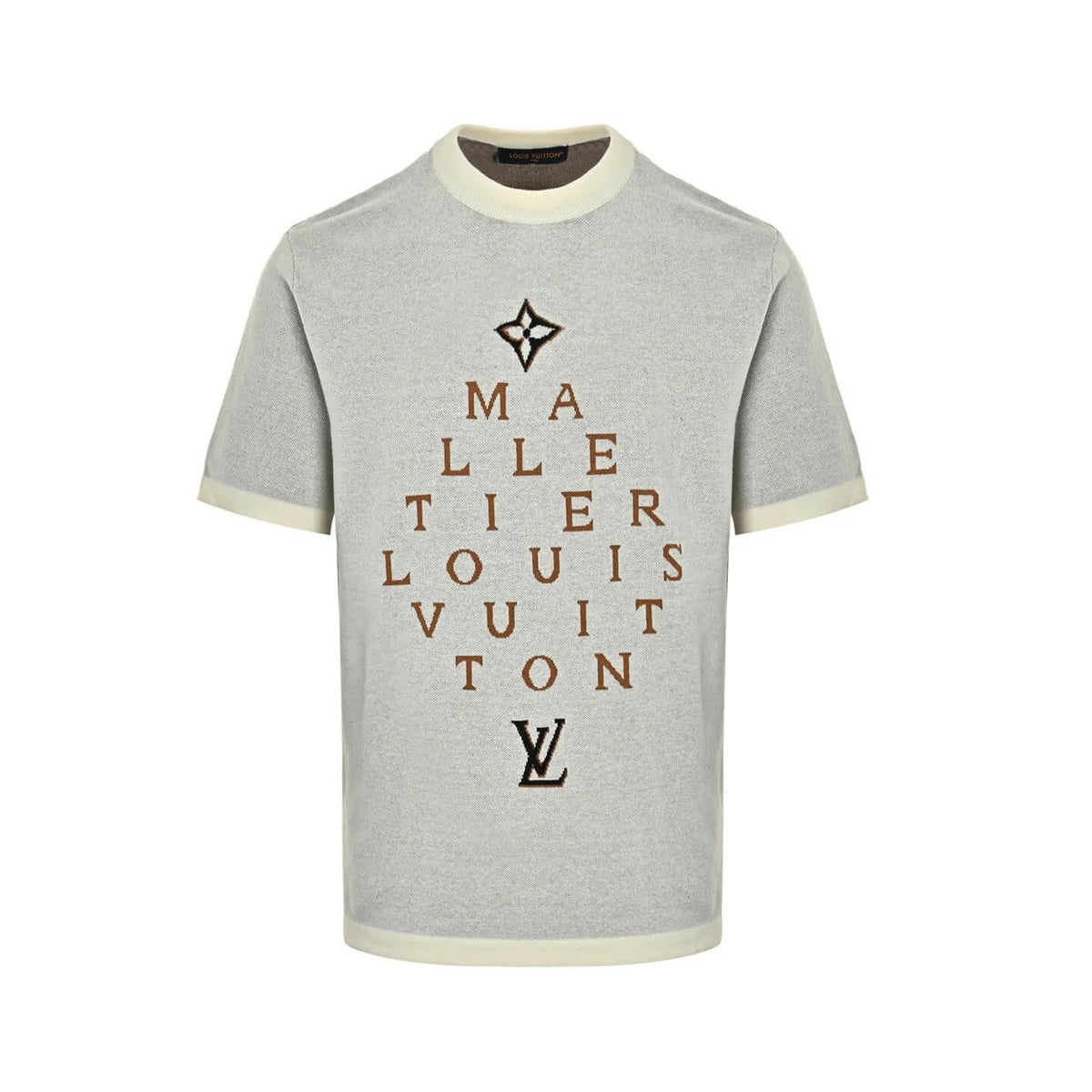 Letter Monogram Jacquard Knit T-Shirt