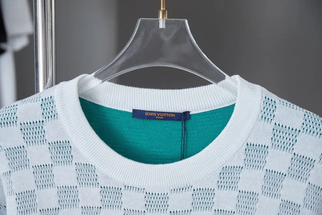 Gradient Checkered Sweater