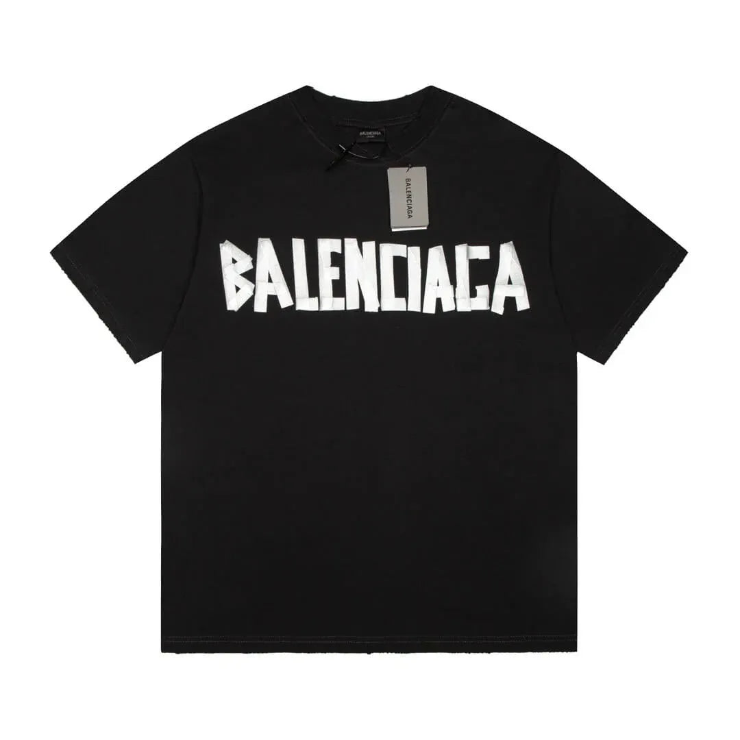 Raw-Edge Cuff Design T Shirt
