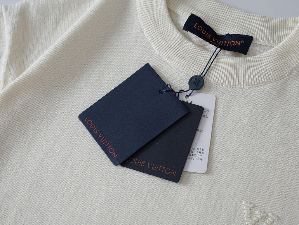 Embossed All-Over Vintage Knit T-Shirt