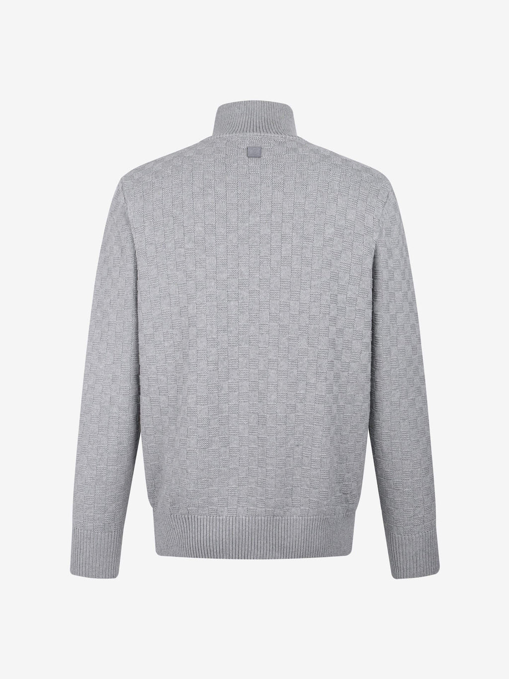 Plaid Design Turtleneck Sweatshirt