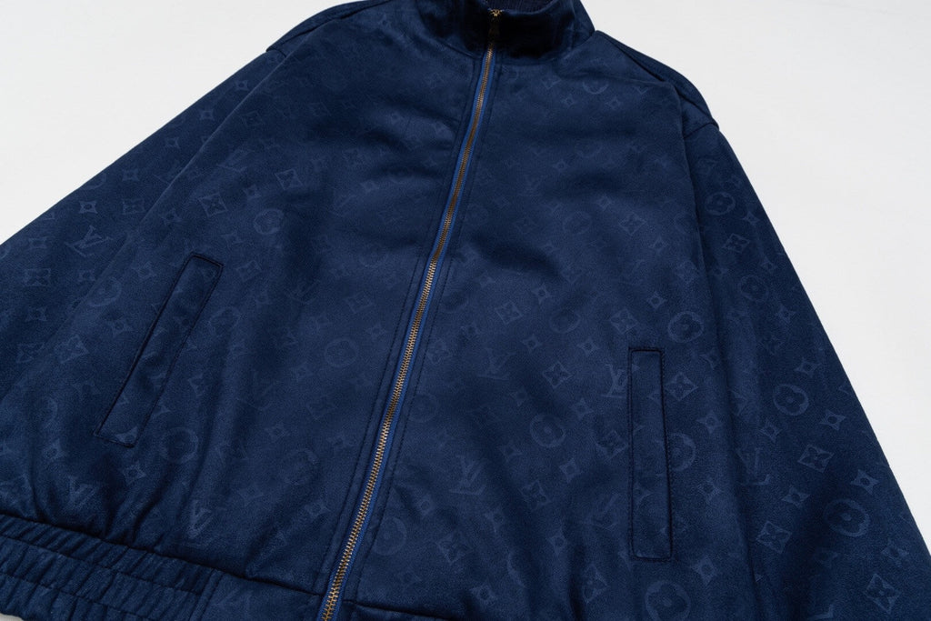 Subtle Jacquard Grain Leather Jacket