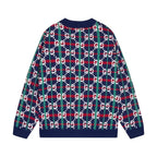 Multicolor Stripe Monogram Knit Sweater Cardigan