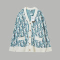Jacquard Button-Up Cardigan Sweater