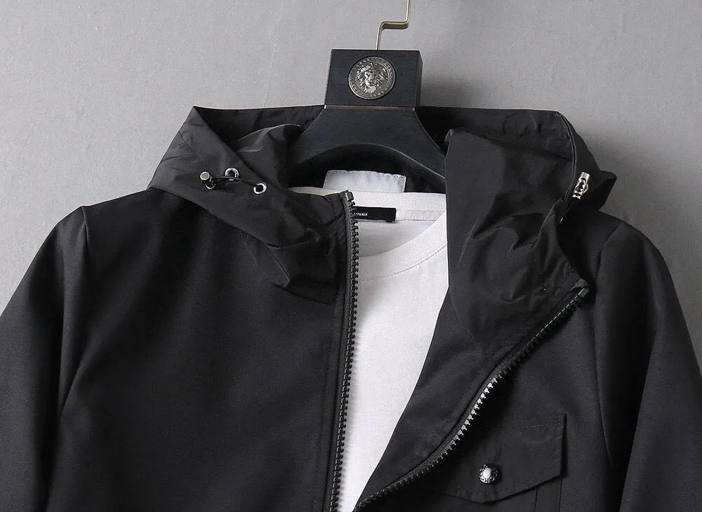 Circular Patch Hooded Jacket