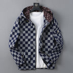 Plaid Pattern Casual Hooded Jacket