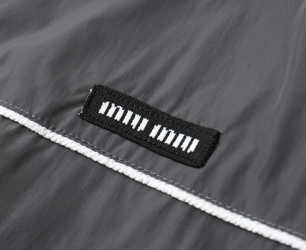 Piping Trim Hooded Zip‑Up Jacket