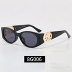Oval Interlocking GG Logo Sunglasses