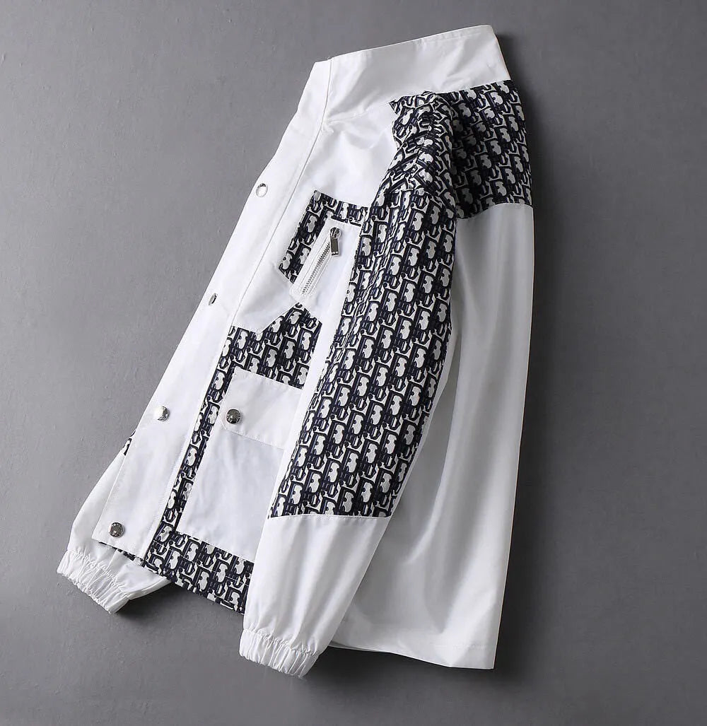 Mixed Print Cargo Pocket Jacket