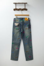 Multi-Color Letter Jeans
