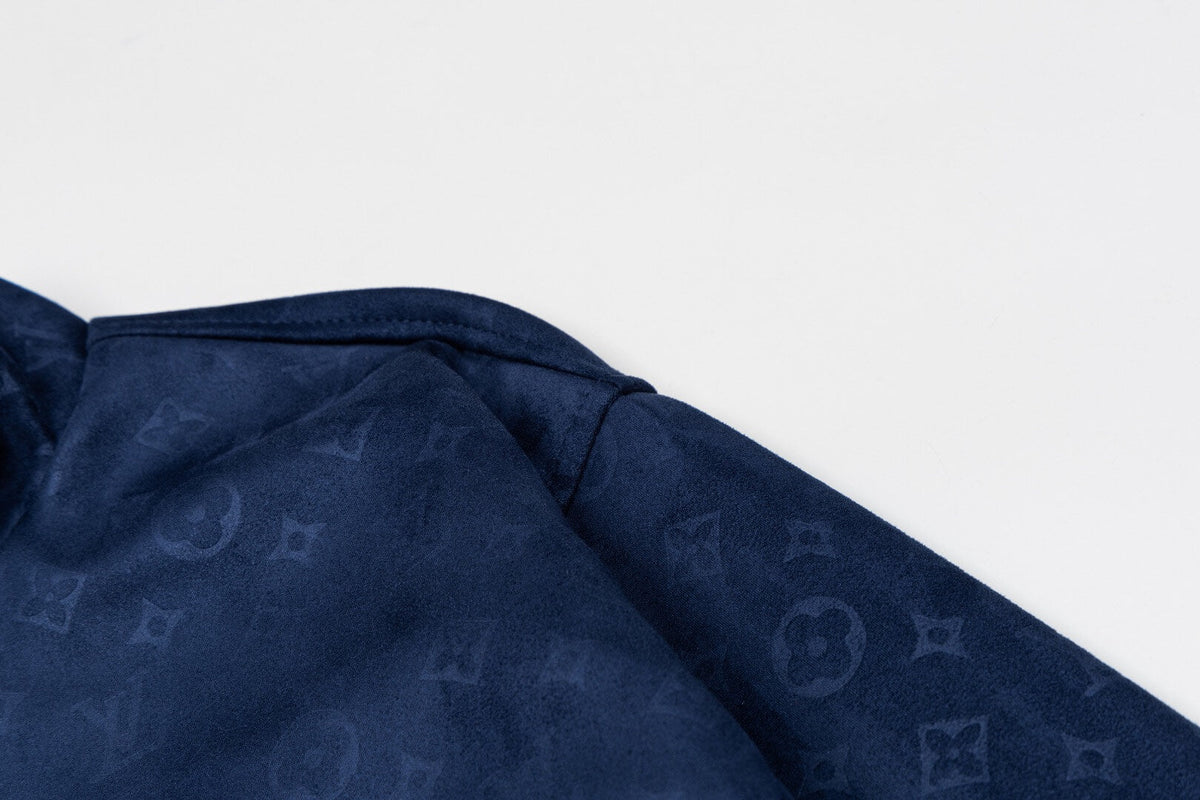 Subtle Jacquard Grain Leather Jacket