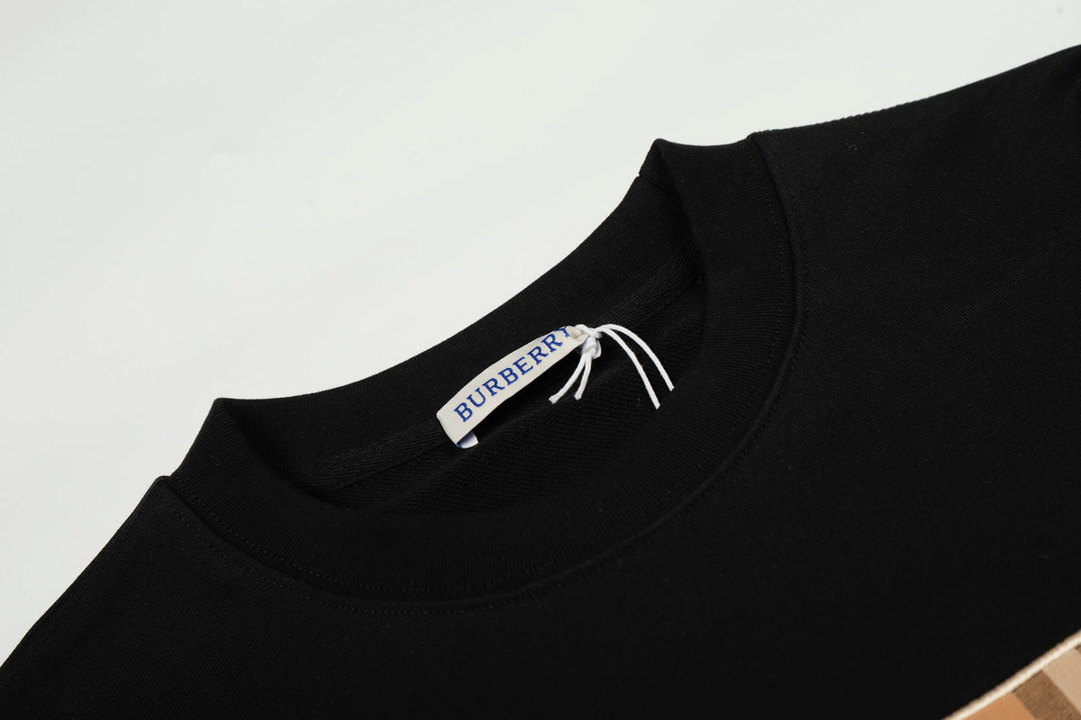 Plaid Letter Embroidery Sweatshirt
