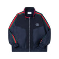 Red-Green Striped Sleeve Jacket