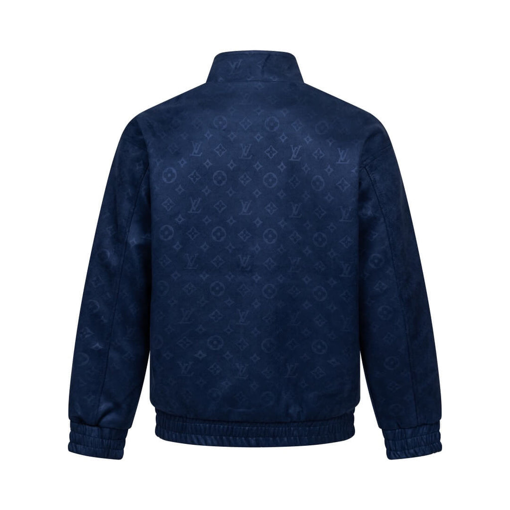 Subtle Jacquard Grain Leather Jacket