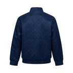 Subtle Jacquard Grain Leather Jacket