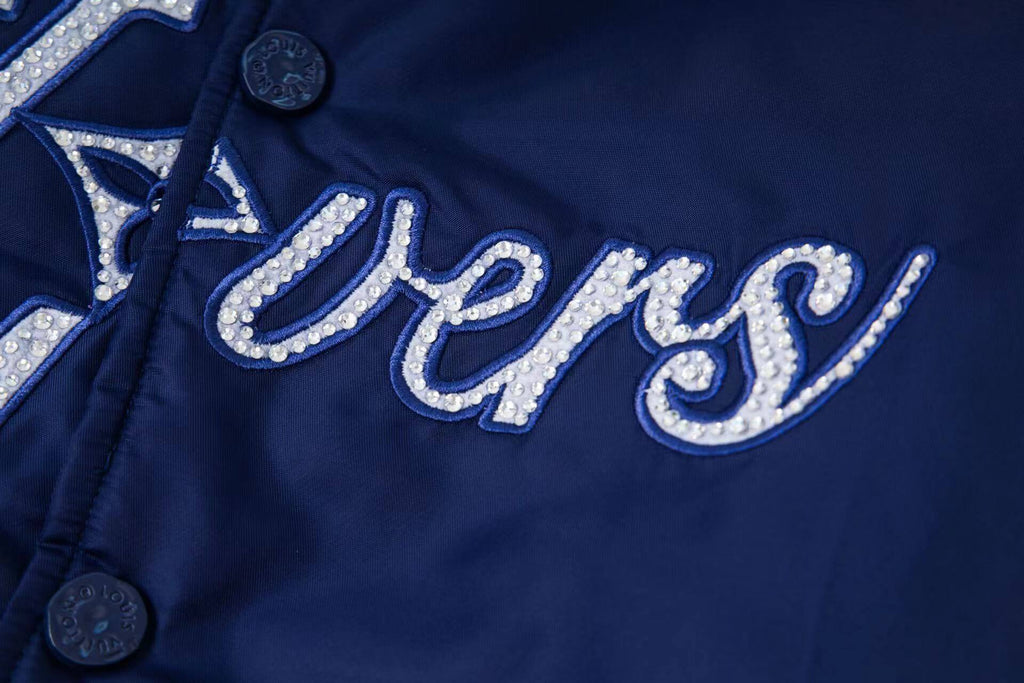 Embroidered Nylon Padded Varsity Jacket