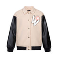 Color Block Zip Baseball Jacket