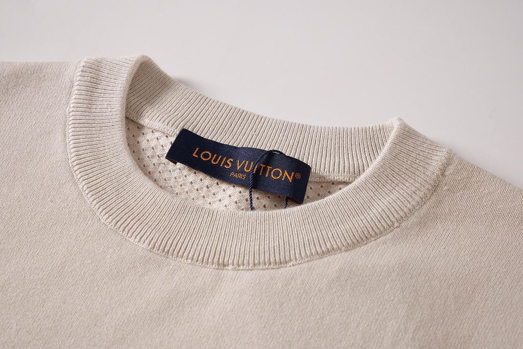 Letter Jacquard Mesh Knit T-Shirt