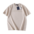 Letter Jacquard Mesh Knit T-Shirt