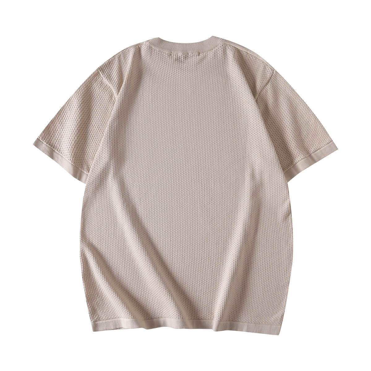 Letter Jacquard Mesh Knit T-Shirt