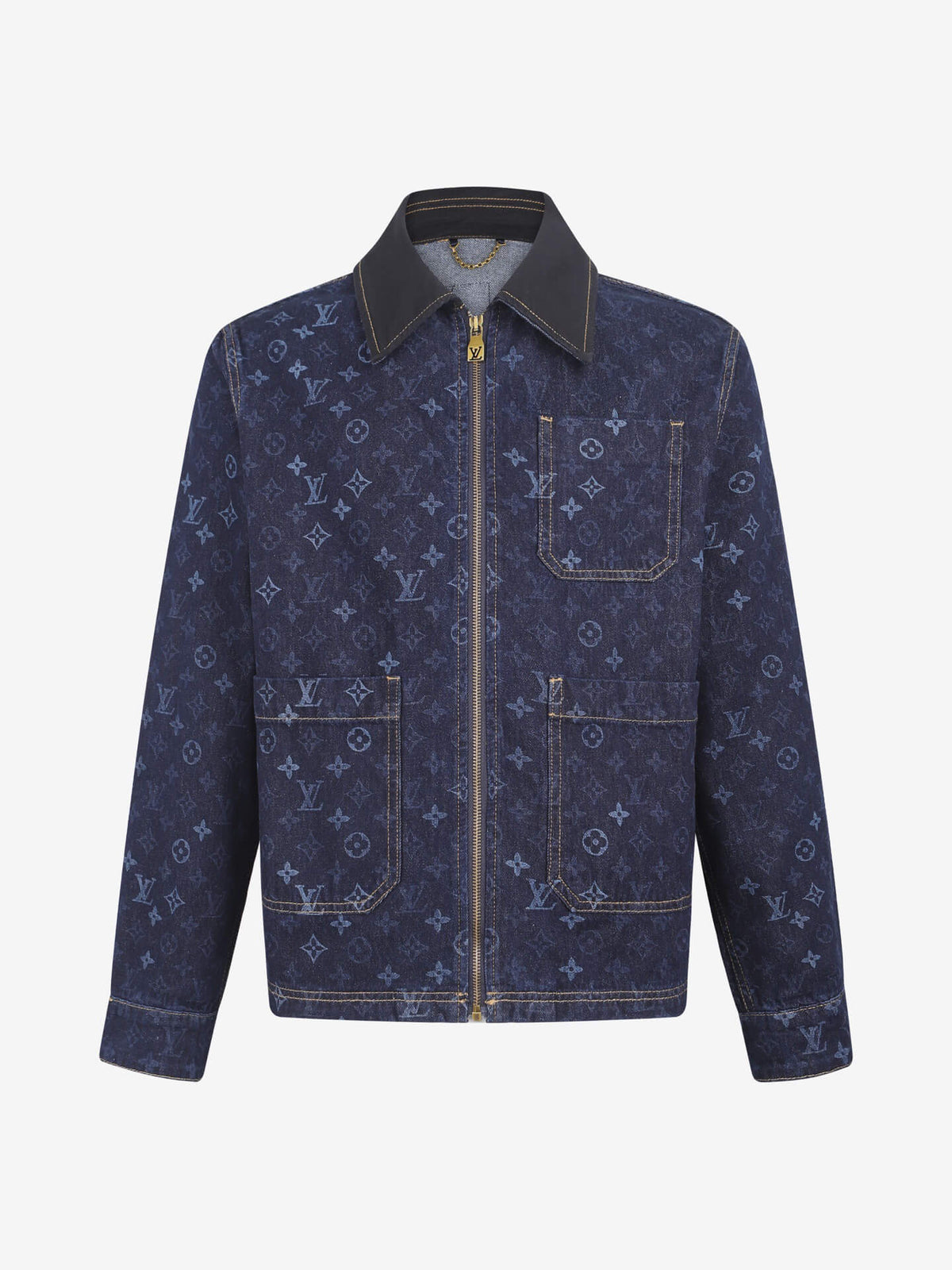 All-Over Print Denim Workwear Jacket