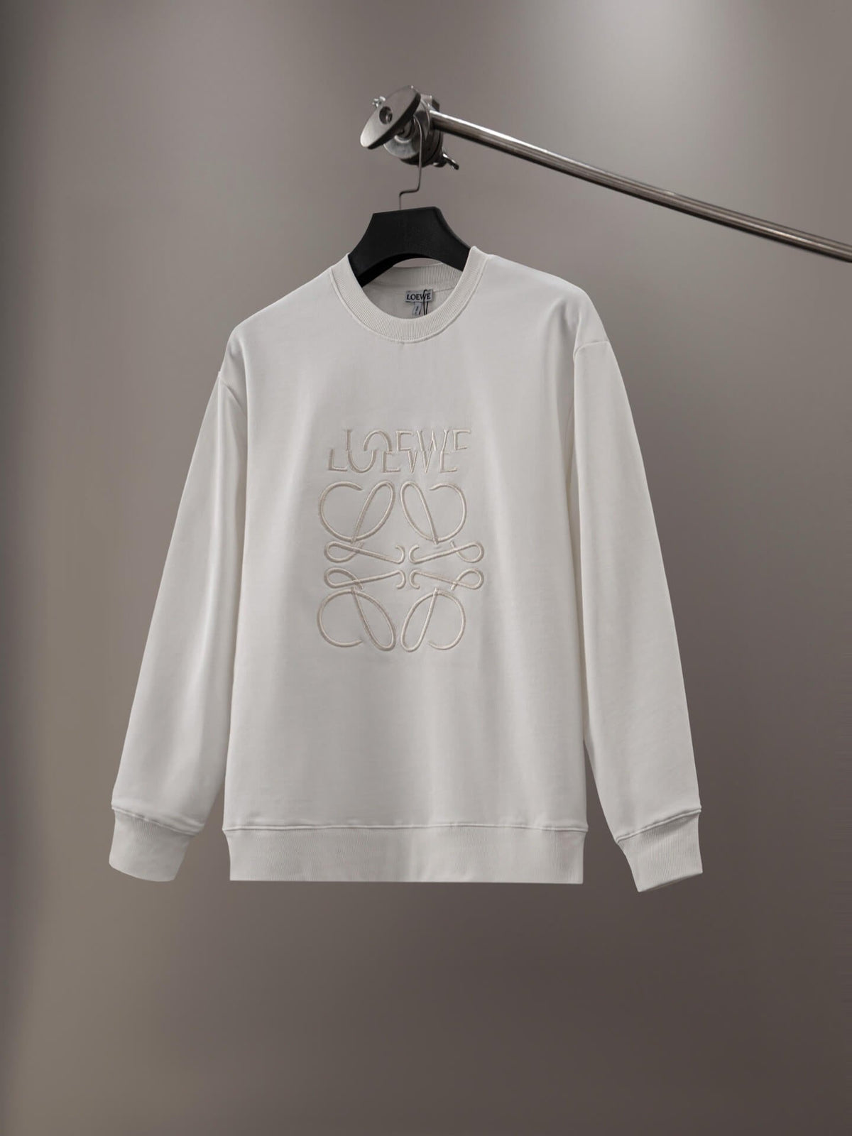Offset Letter Embroidery Sweatshirt