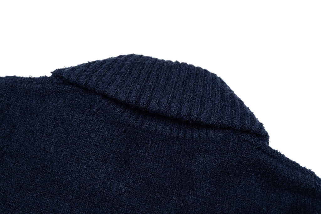 Letter Intarsia Merino Wool Jacket