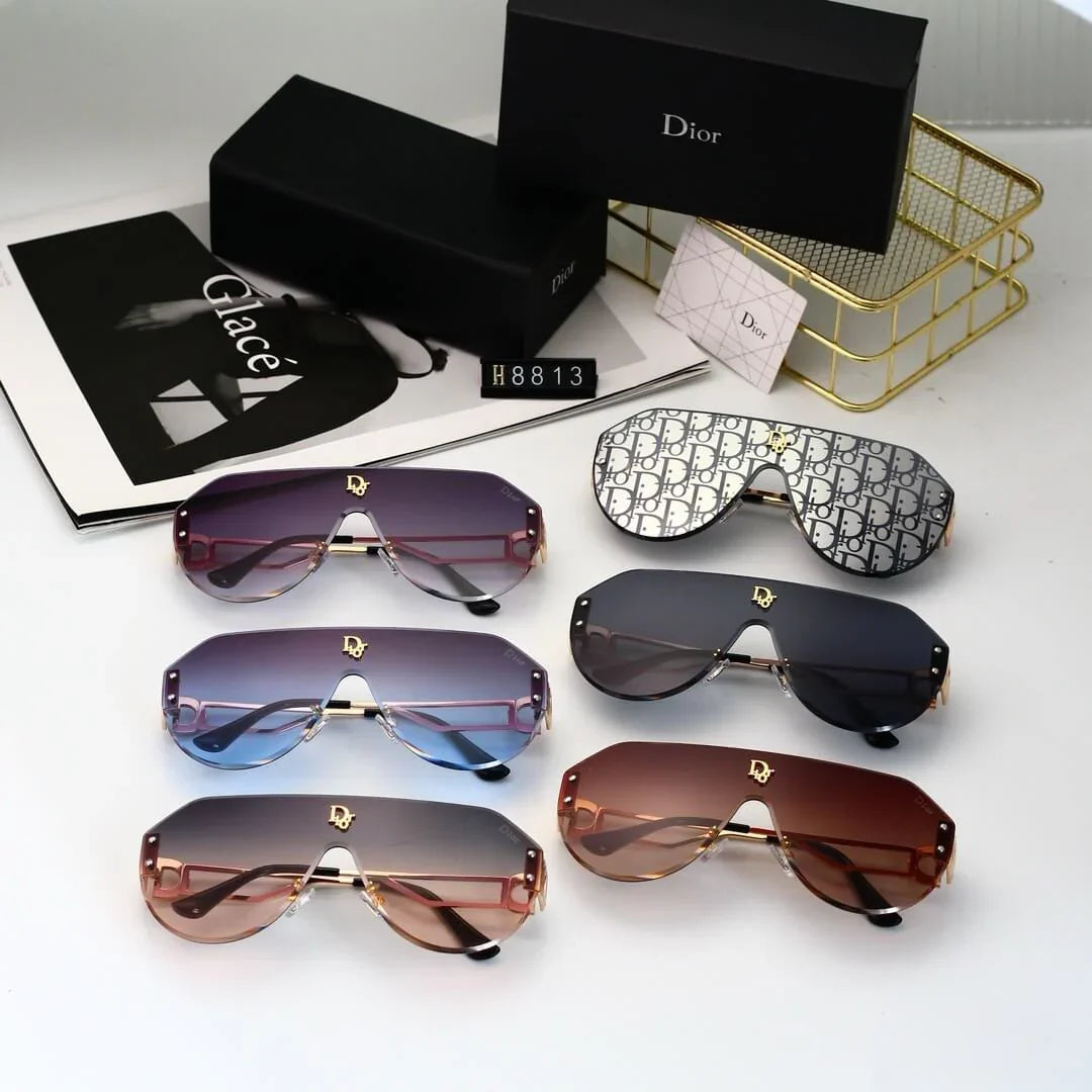Bold Full-Print Mirror-Lens Sunglasses