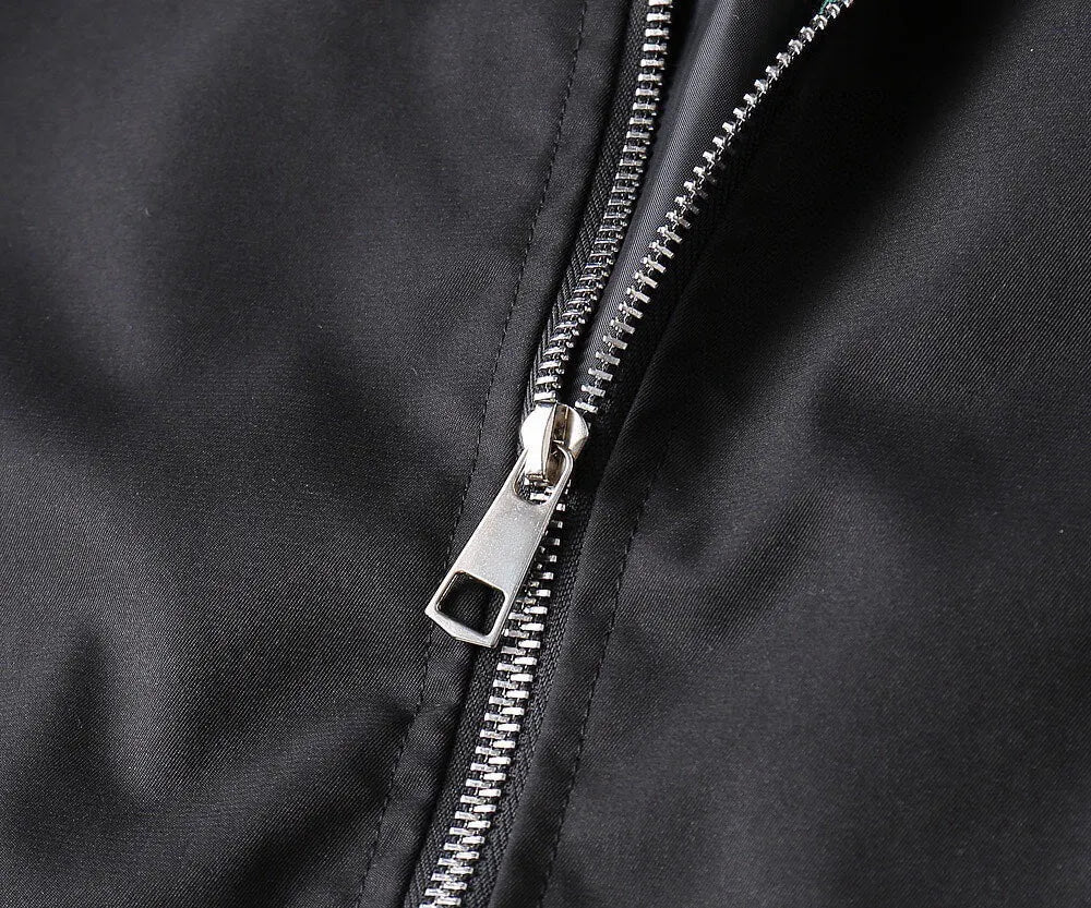 Embroidered Stand Collar Bomber Jacket