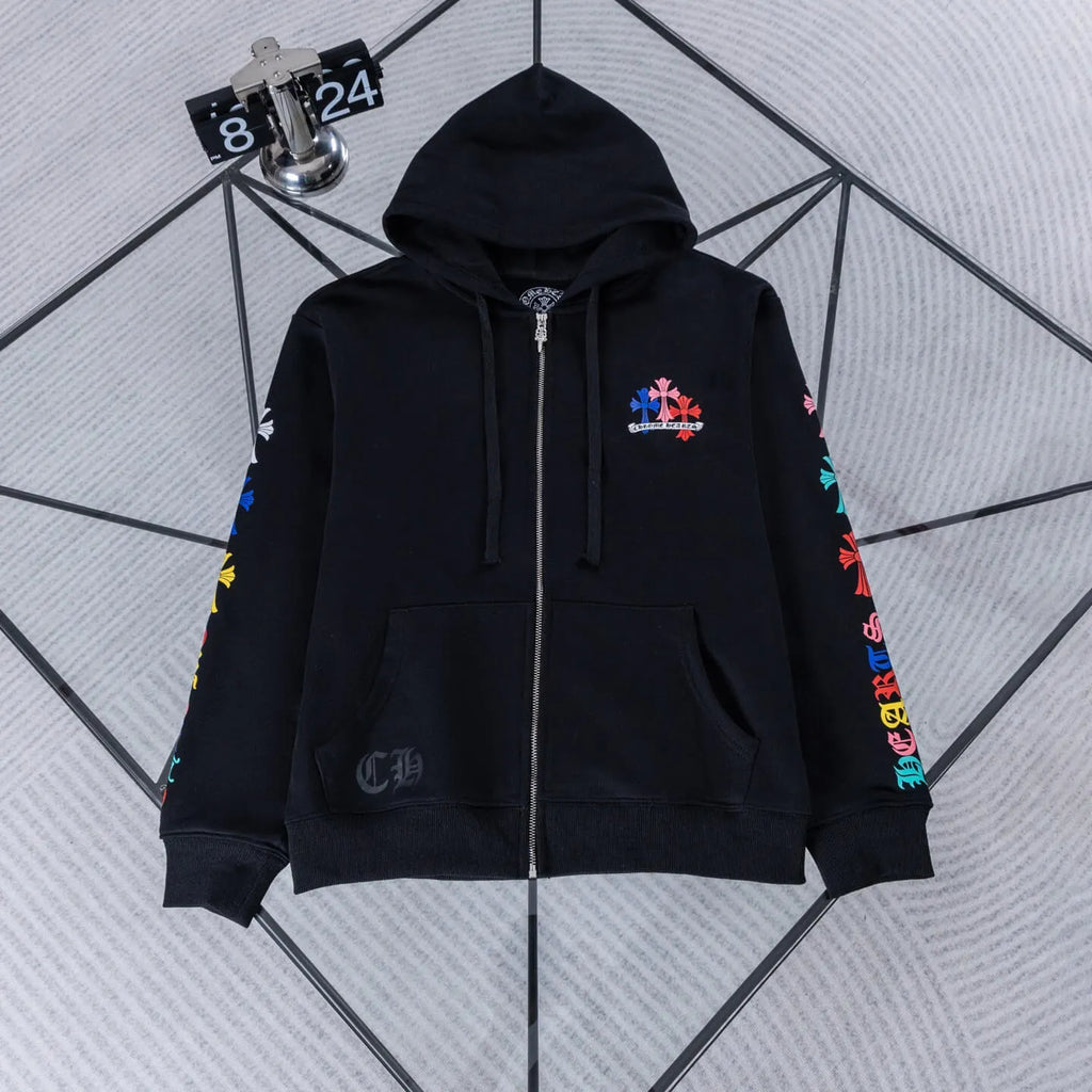 Classic Scroll Sanskrit Zip-Up Jacket