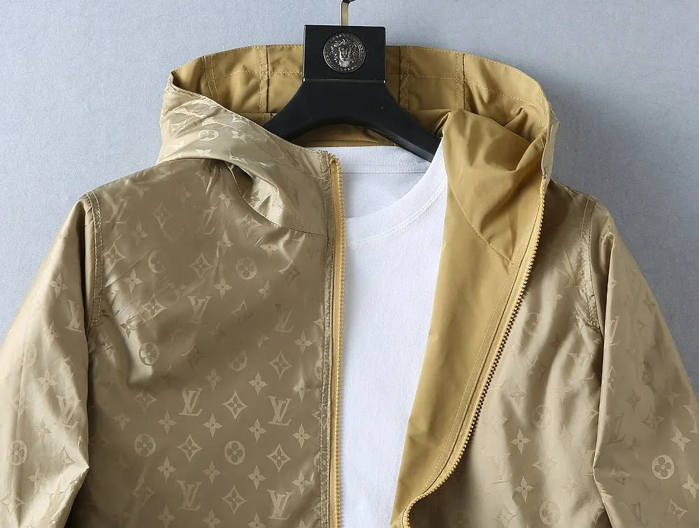 Square Patch Casual Hooded Jacket