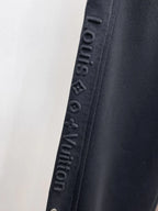 Side‑Embossed Letter Snap‑Detail Pants