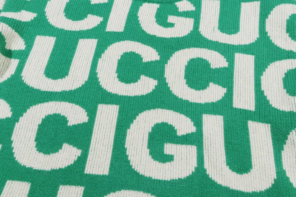 Letter Print Jacquard Sweater
