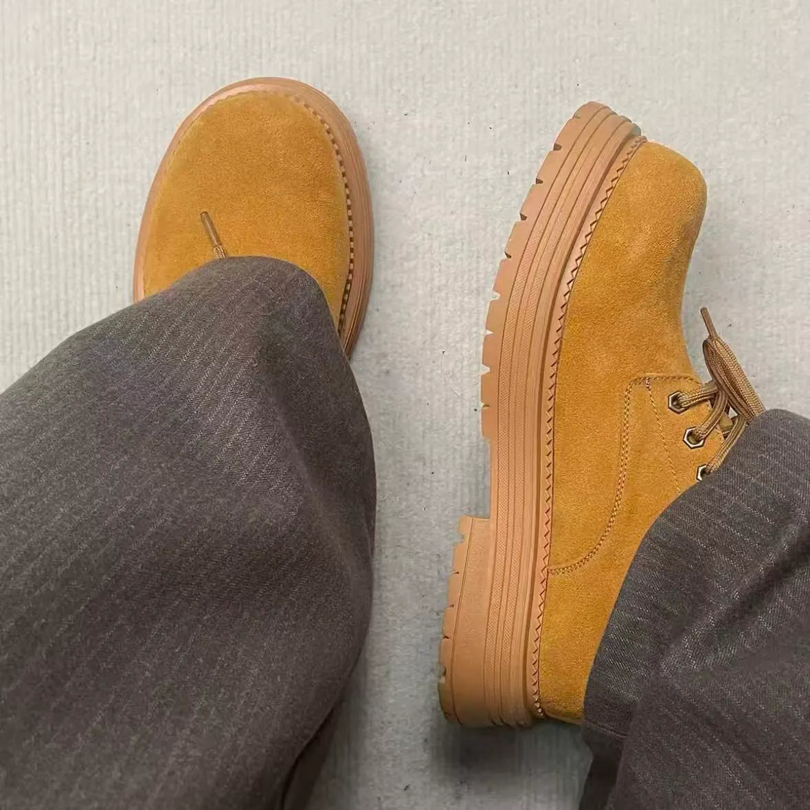 Vintage Suede Lace‑Up Derby