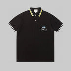 Dual‑Eye Gaze‑Motif Embroidered Polo Shirt