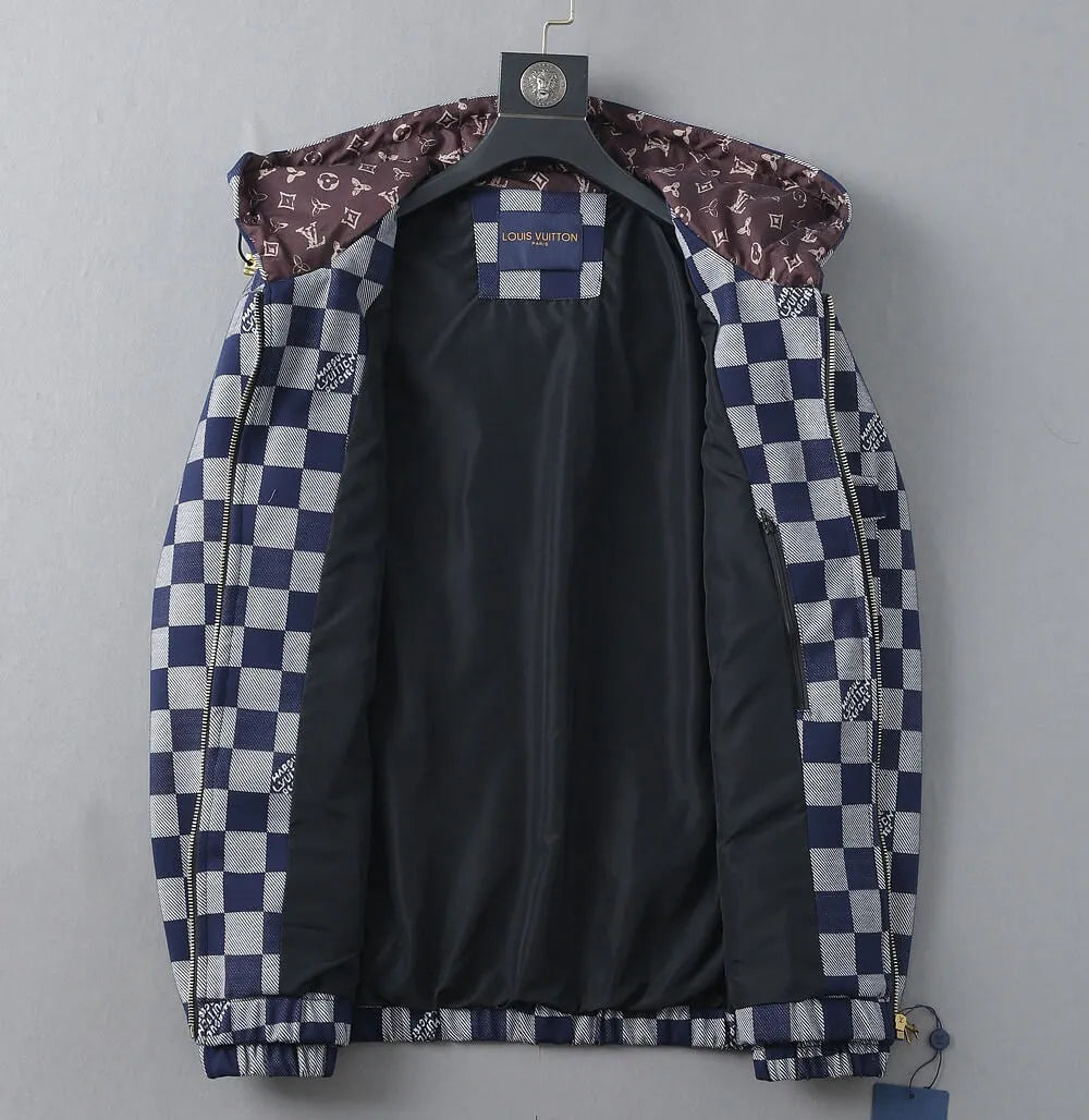 Plaid Pattern Casual Hooded Jacket