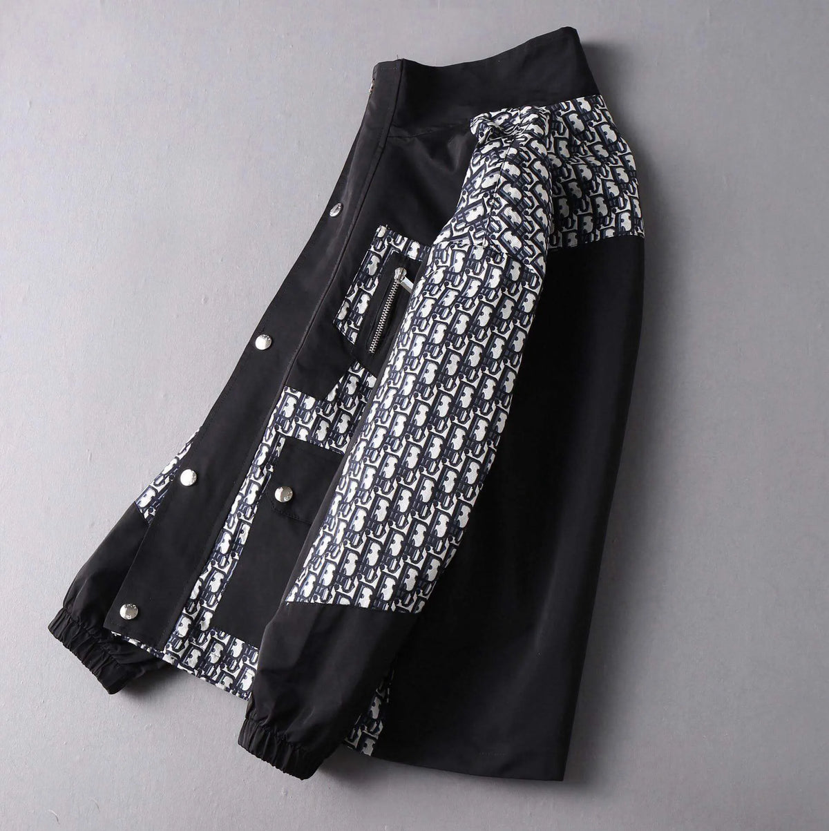 Mixed Print Cargo Pocket Jacket