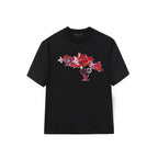Gradient Red Flower Print T-Shirt