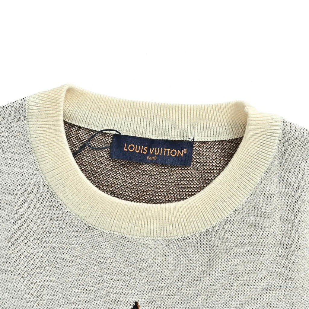 Letter Monogram Jacquard Knit T-Shirt