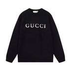 Front Letter Crewneck Knit Sweater