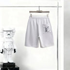 Vintage Script Logo Embroidered Casual Shorts