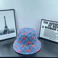 Cherry Monogram Denim Bucket Hat