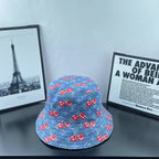 Cherry Monogram Denim Bucket Hat
