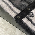Gradient Mohair Jacquard Cardigan Jacket