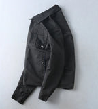 Plaid‑Lined Zip‑Up Collared Jacket