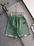 Braided Drawstring Printed Cuff Shorts