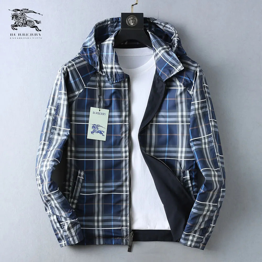 Plaid Lined Casual Hooded Jacket