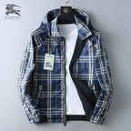 Plaid Lined Casual Hooded Jacket