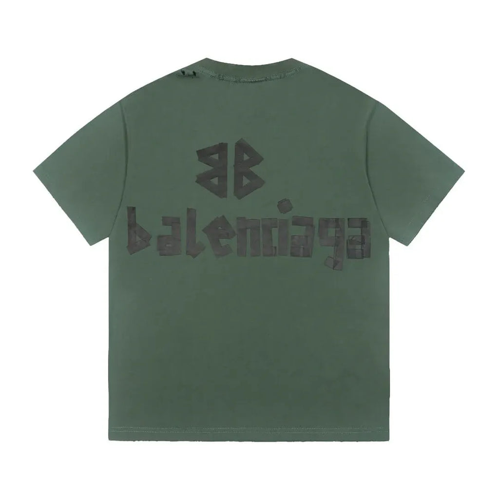 Raw-Edge Cuff Design T Shirt